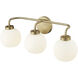 Oprah 3 Light 24 inch Vintage Brass Bathroom Vanity Light Wall Light